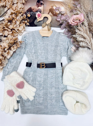 Grey Knitted Dress