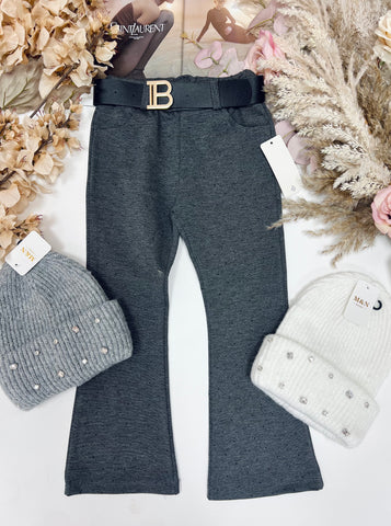 Grey Flare Trousers