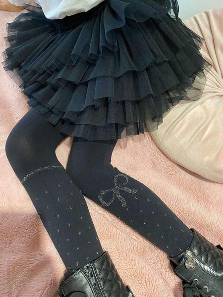 Silver Bow Tights