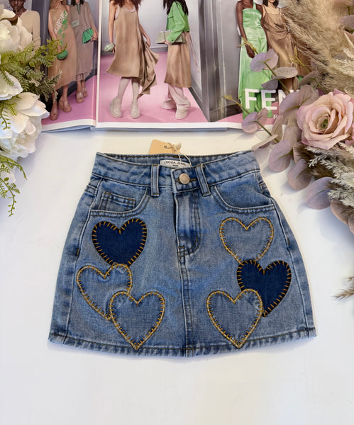 Denim Heart Skirt