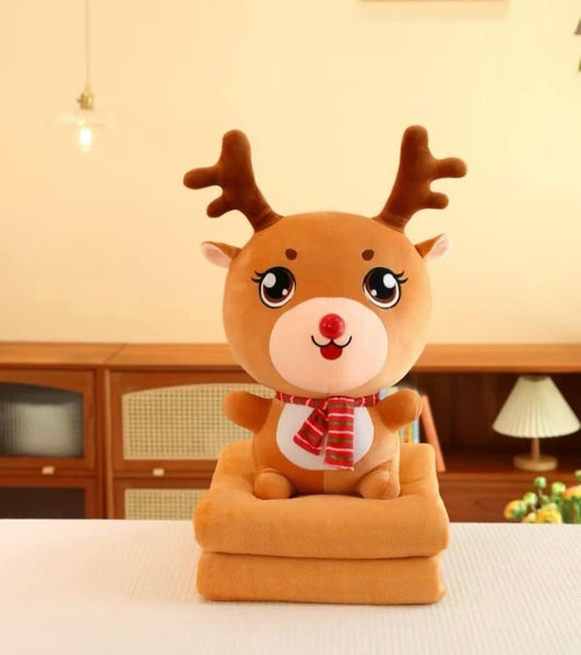 Reindeer Plush With Blanket