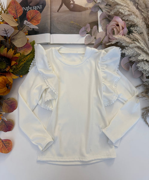 White Frill Top