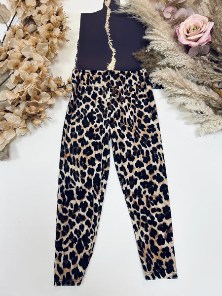 Velour Leopard Leggings